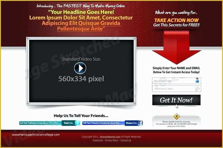 Free Video Landing Page Templates Of Free Responsive Landing Page Templates Squeeze Template