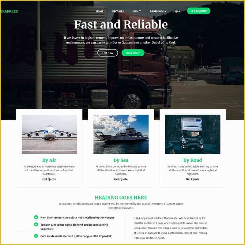 Free Video Landing Page Templates Of Logistics Landing Page Free Template Free Template