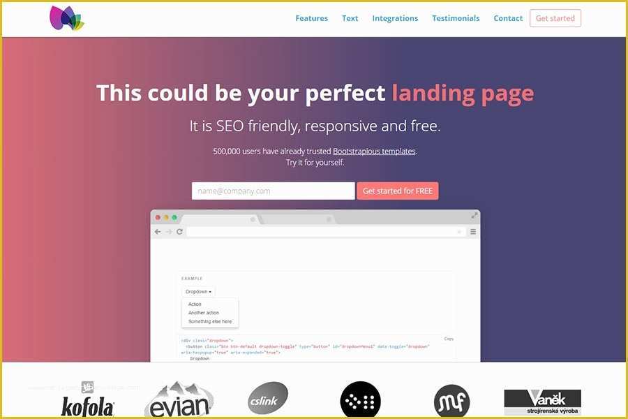 Free Video Landing Page Templates Of Startup Landing Page