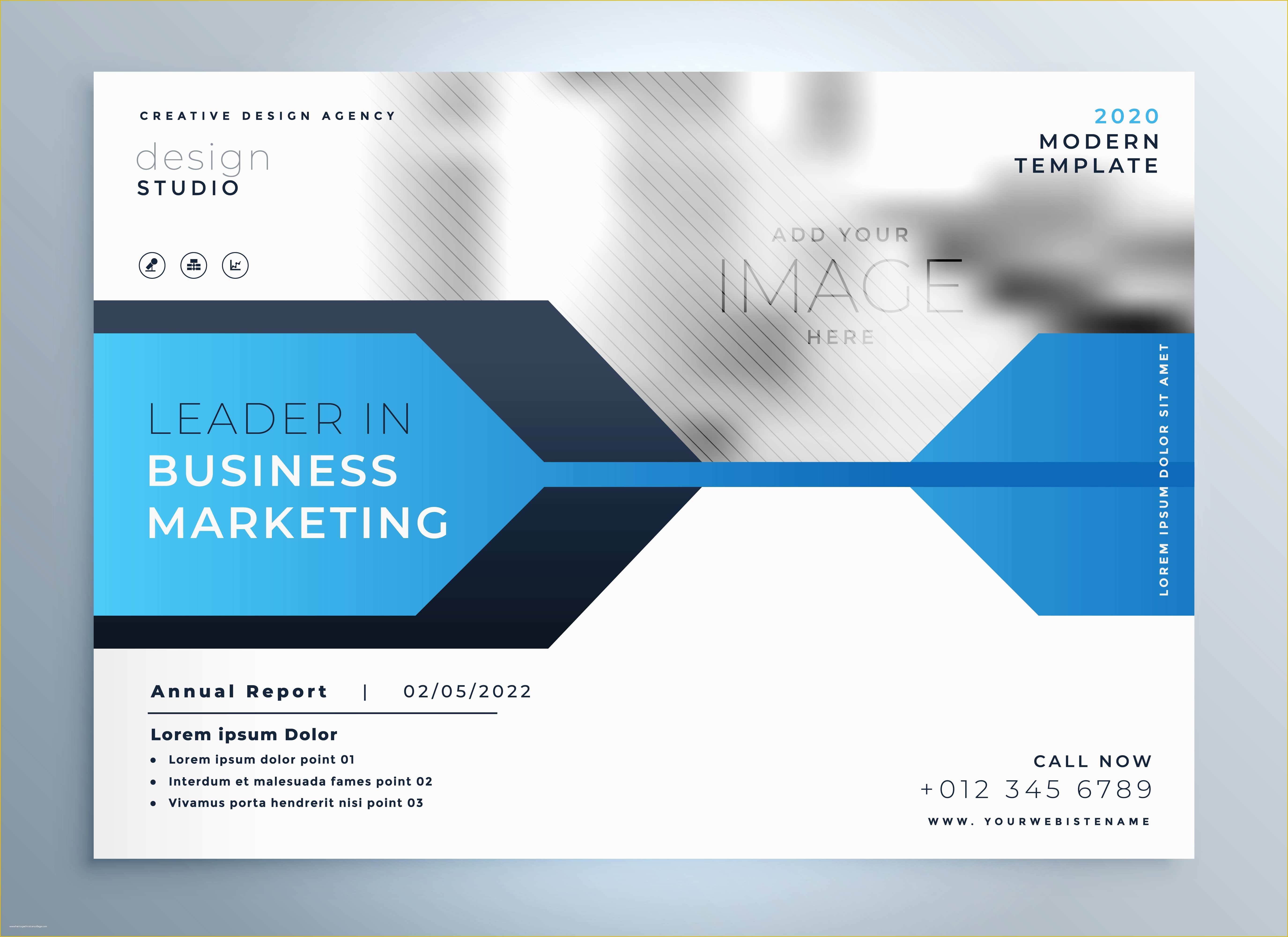 Free Video Presentation Templates Of Stylish Blue Business Flyer Design Presentation Template