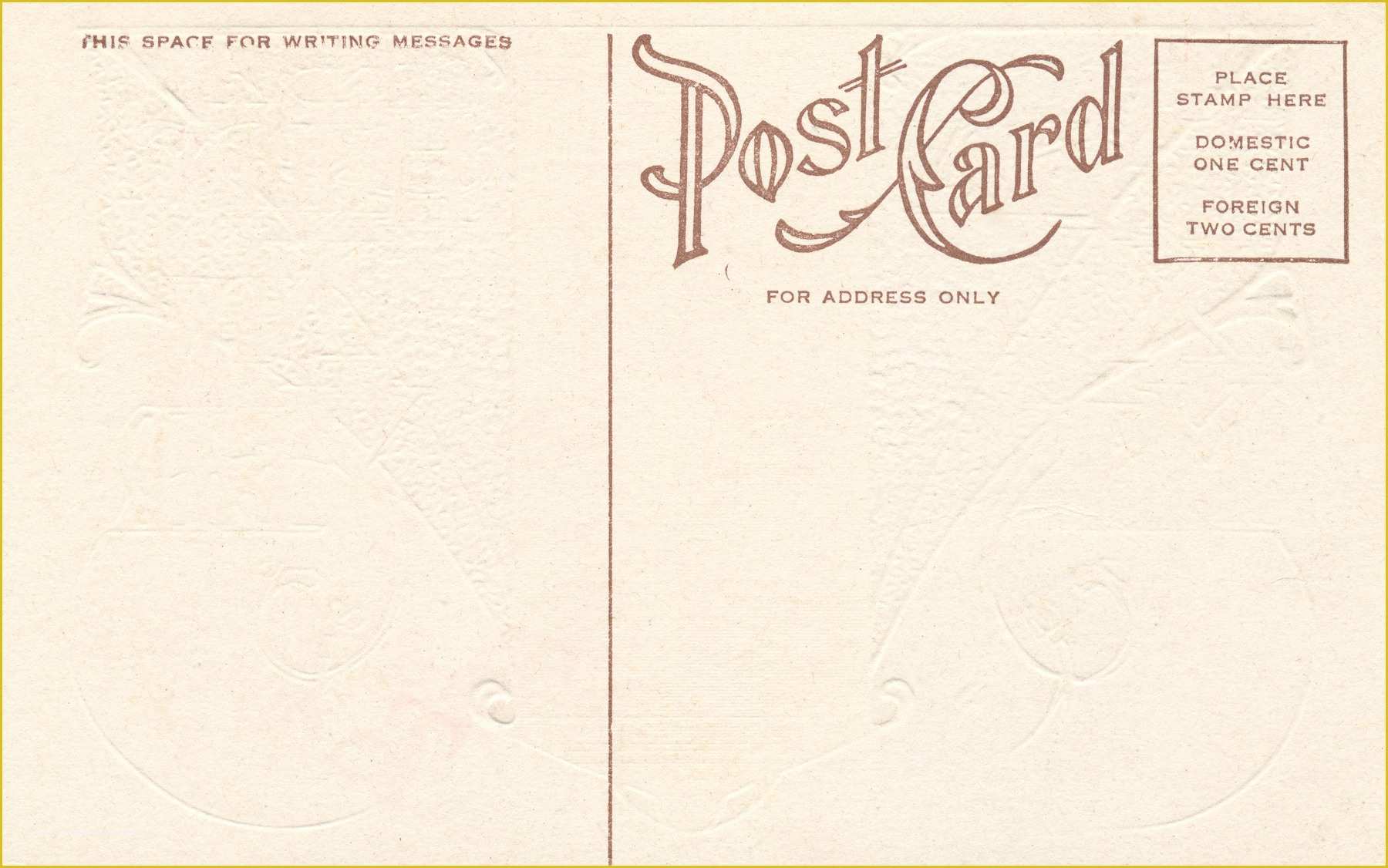 Free Vintage Postcard Template Of Free Photo Blank Vintage Postcard Circa 1910s Retro