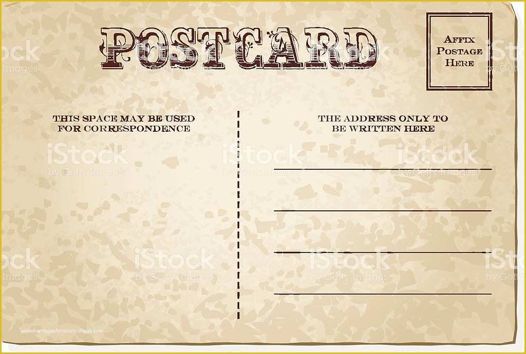 Free Vintage Postcard Template Of Ilustración De Plantilla De Tarjeta Postal Vintage Y Más