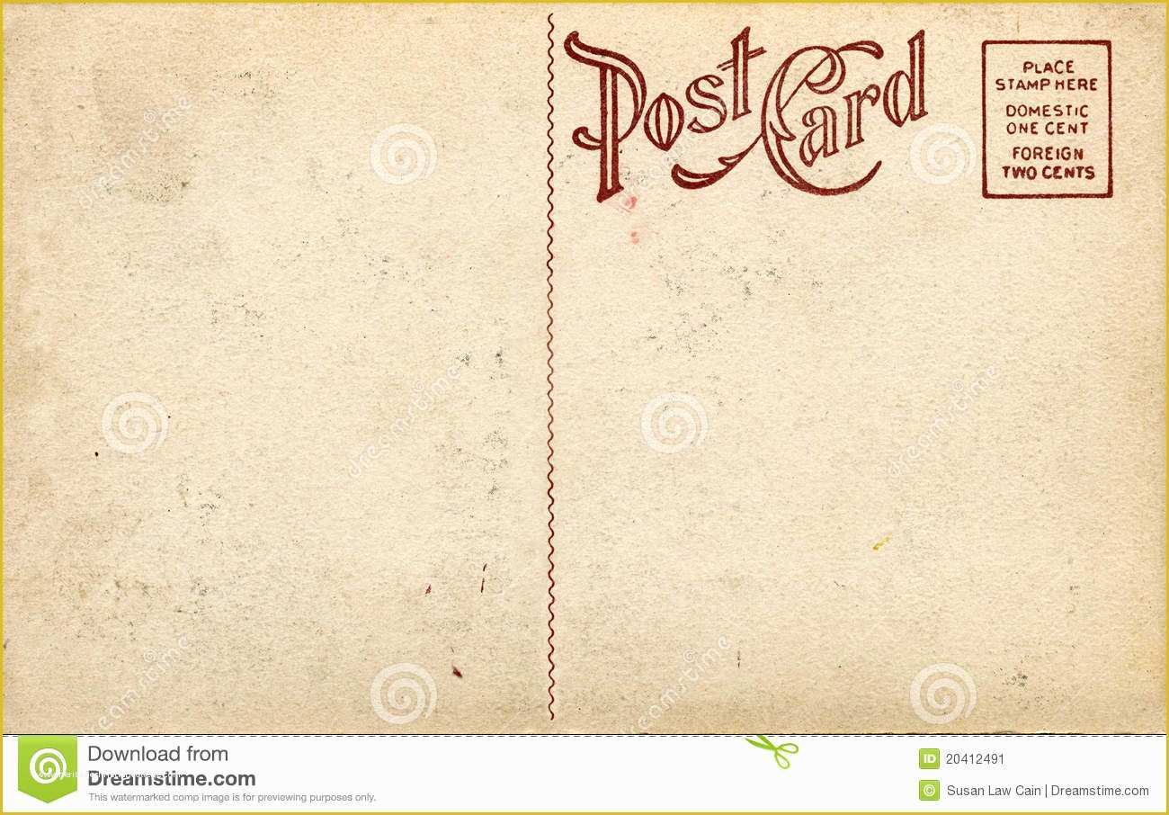 Free Vintage Postcard Template Of Old Fashioned Postcard Stock Image Image Of Letters