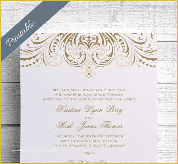 Free Vintage Wedding Invitation Templates Of 24 Vintage Wedding Invitation Templates Psd Ai