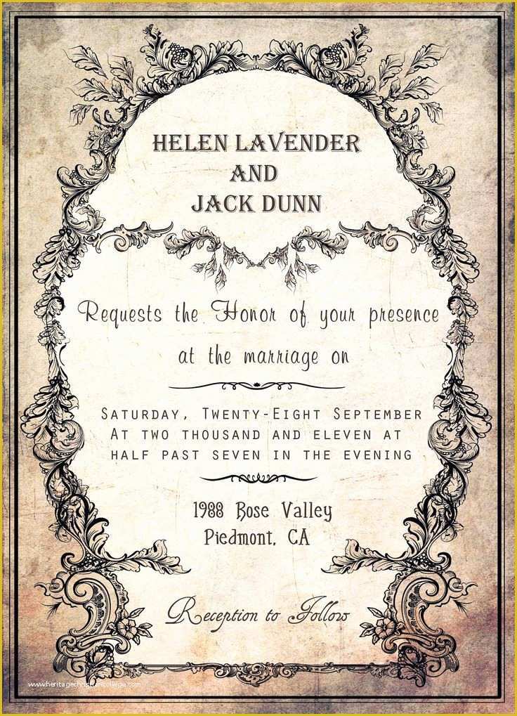 Free Vintage Wedding Invitation Templates Of Invitation Wording Christian