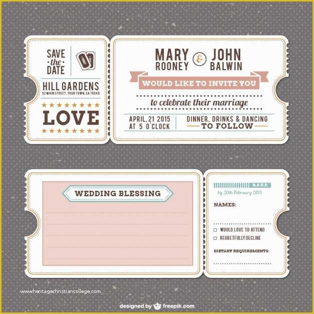 Free Vintage Wedding Invitation Templates Of Retro Wedding Invitation Template Vector