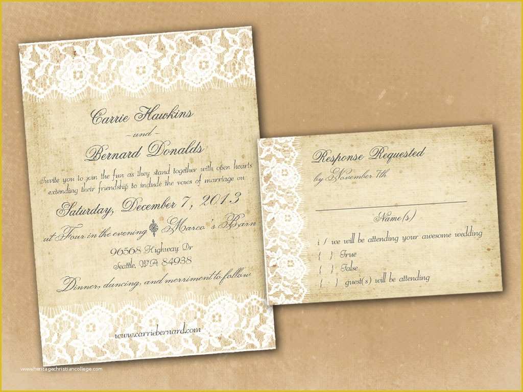 Free Vintage Wedding Invitation Templates Of Rustic Invitation Template Invitation Template