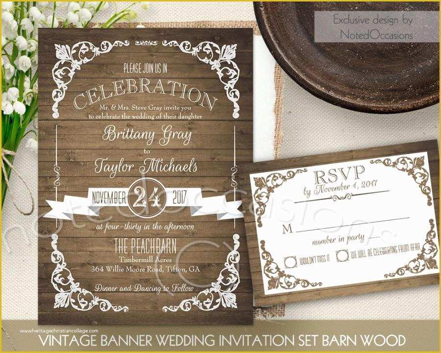 Free Vintage Wedding Invitation Templates Of Rustic Wedding Invitation Printable Set Country Wedding