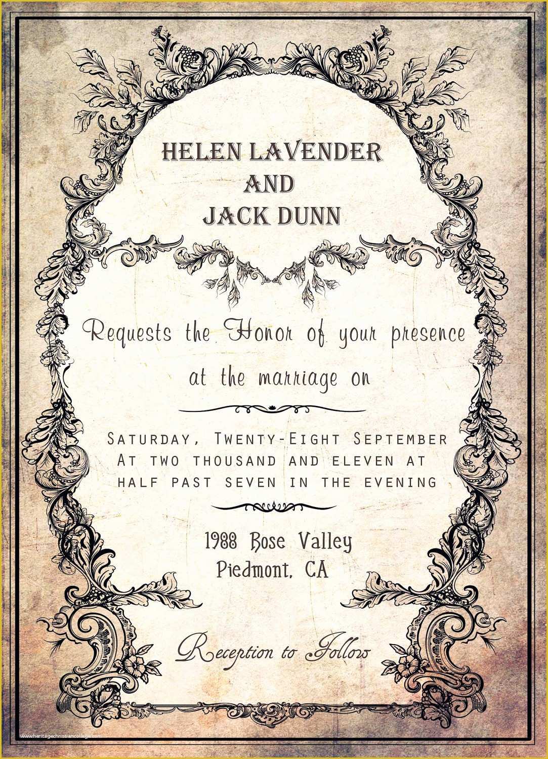 Free Vintage Wedding Invitation Templates Of Silver Wedding Invitations