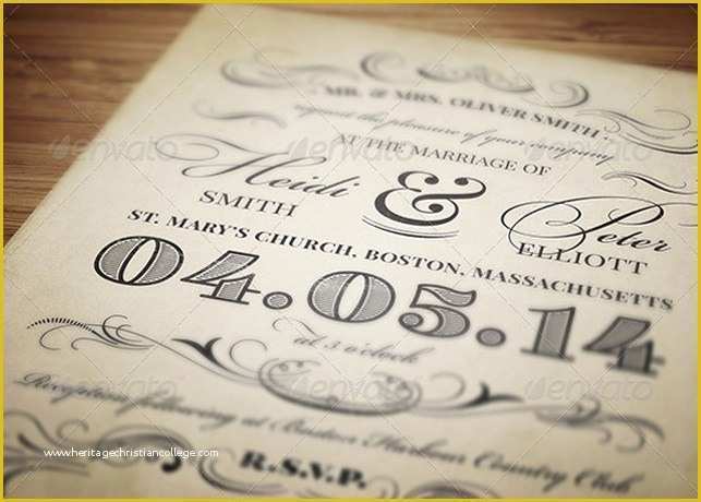 Free Vintage Wedding Invitation Templates Of Vintage Wedding Invitation Template