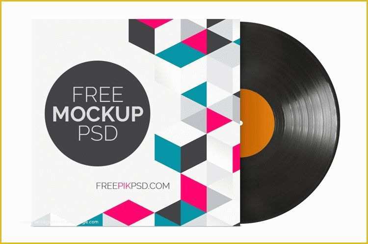 Free Vinyl Record Template Of Vinyl Record with Cover Mockup Free Psd