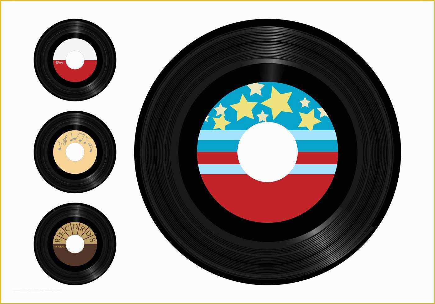 Free Vinyl Record Template Of Vinyl Records Vector Download Free Vector