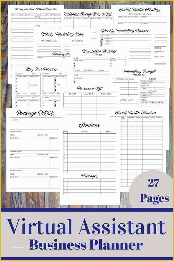 Free Virtual assistant forms and Templates Of Best 25 Business Planner Ideas On Pinterest