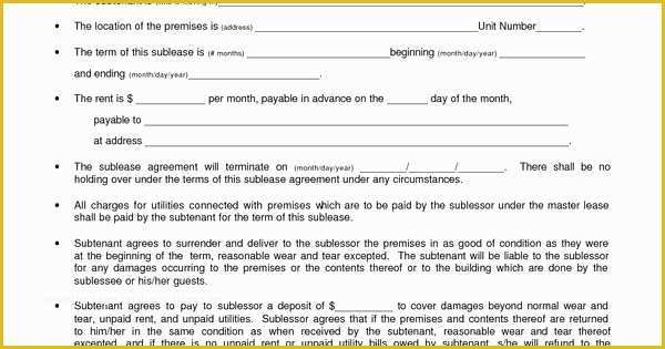 Free Virtual assistant forms and Templates Of Sublease Agreement Template Invitation Templates