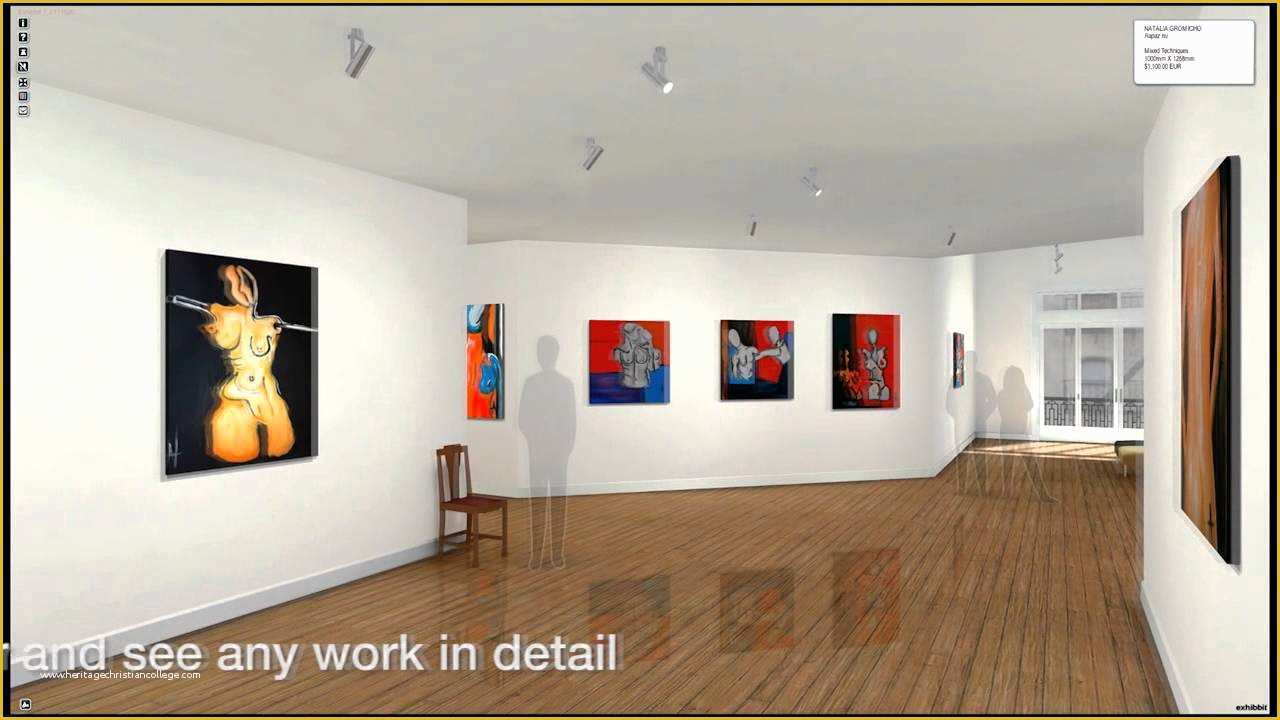 Free Virtual Room Templates for Artists Of Exhibbit Natalia Gromicho 3d