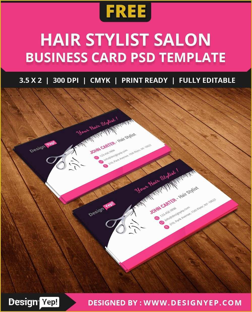 Free Visiting Card Templates Of Free Hair Stylist Salon Business Card Template Psd