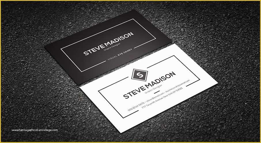 Free Visiting Card Templates Of Free Minimal Black & White Individual Business Card Template