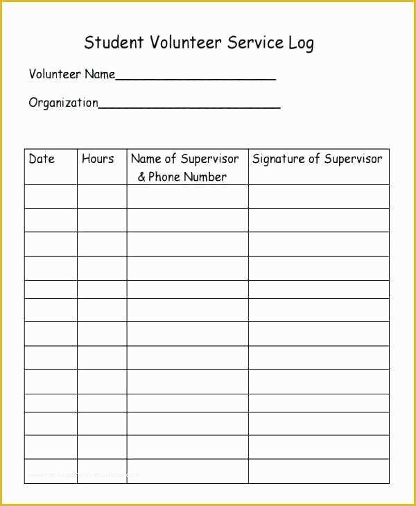 Free Volunteer Database Template Of Volunteer Log Sheet Template Volunteer Hours form Template