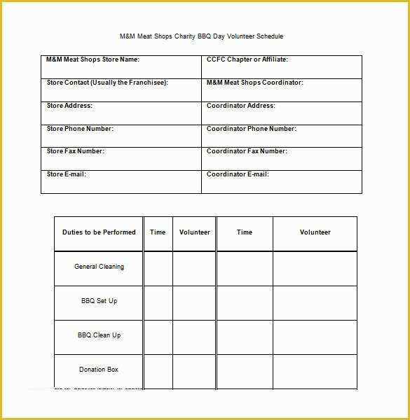 Free Volunteer Database Template Of Volunteer Schedule Templates – 11 Free Word Excel Pdf