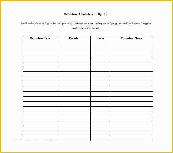 Free Volunteer Database Template Of Volunteer Schedule Templates – 11 Free Word Excel Pdf