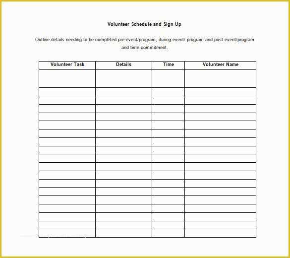 Free Volunteer Database Template Of Volunteer Schedule Templates – 11 Free Word Excel Pdf