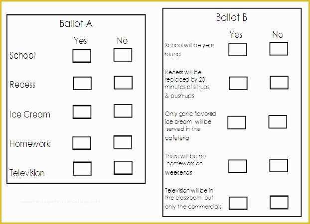 Free Voting form Template Of Adventures In Third Grade Election Time