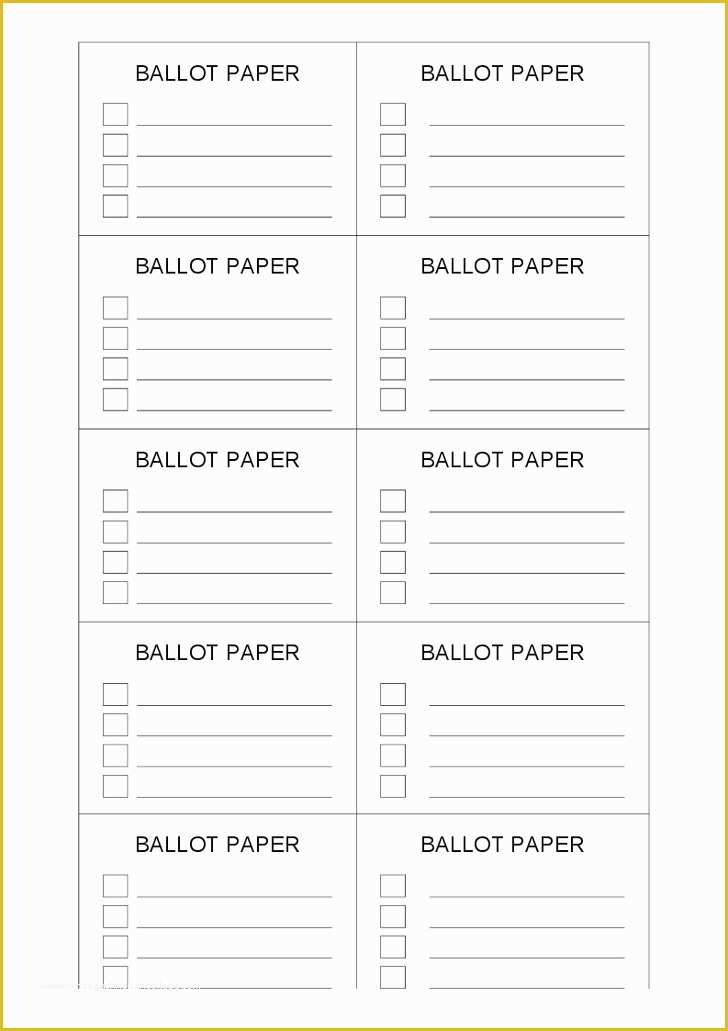 Free Voting Form Template Of Sample Election Ballot For Board Directors 