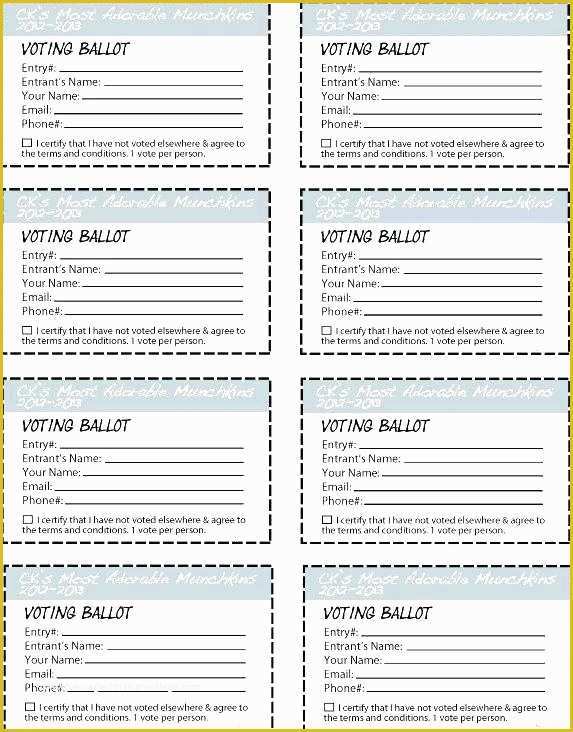 Free Voting form Template Of New Free Voting Ballot Template Design Templates form