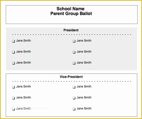 Free Voting form Template Of Paper Ballots Download Customizable form for Free at the