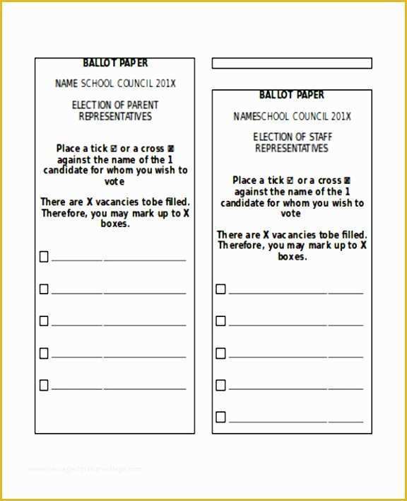 Free Voting form Template Of Paper Ballots for Pto Elections