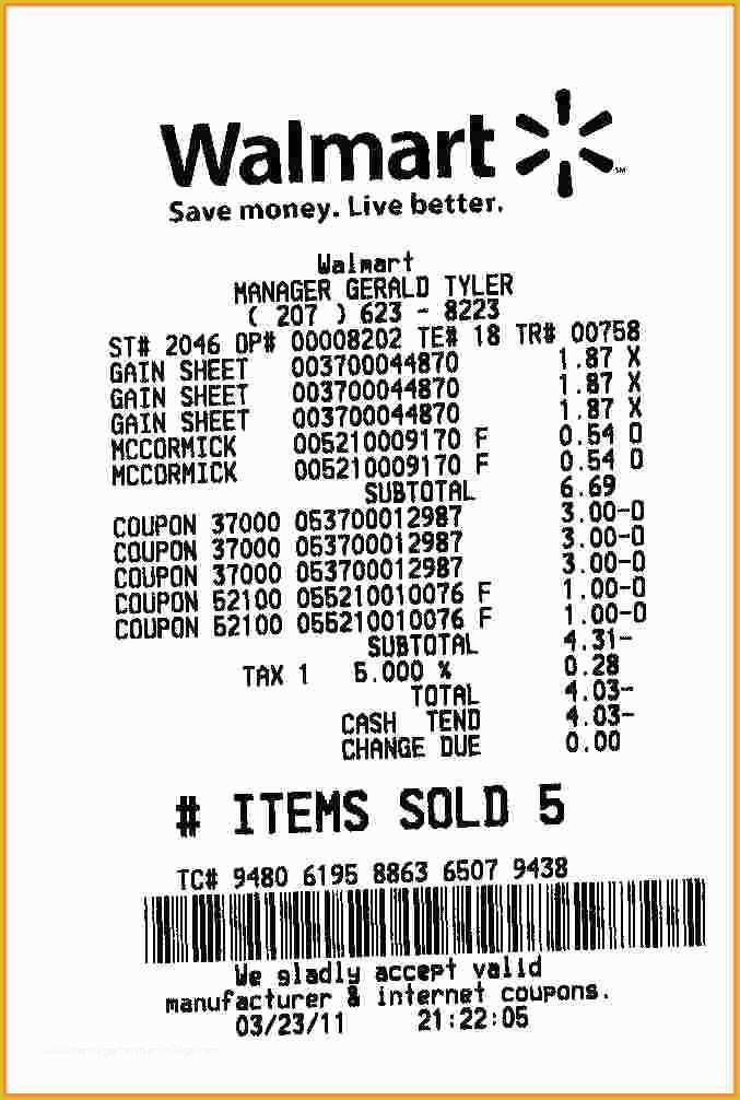 Free Walmart Receipt Template Of 10 Walmart Receipt Template Proposal Letter