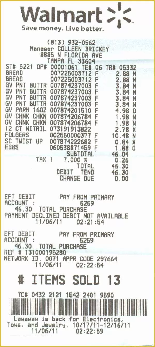 Free Walmart Receipt Template Of 5 Grocery Payment Receipt Samples & Templates – Pdf