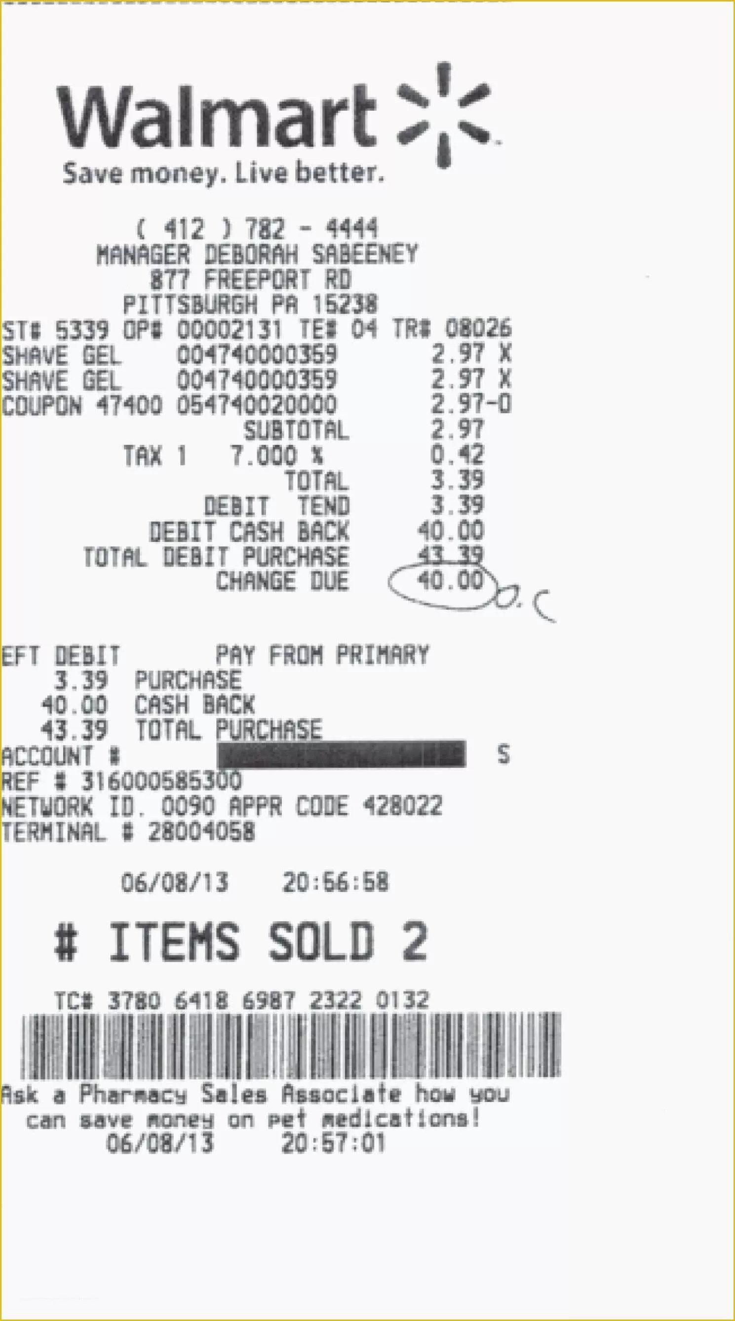 Walmart Receipt Template Pdf