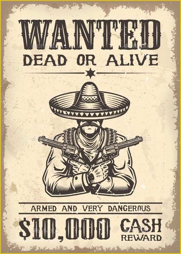 Free Wanted Poster Template Of 17 Western Wanted Poster Templates Free Printable