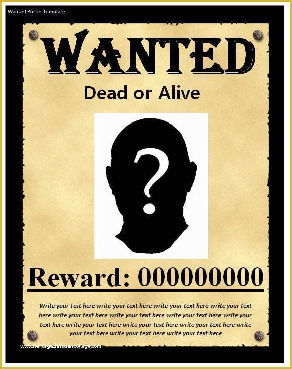 Free Wanted Poster Template Of 20 Free Wanted Poster Templates to Download