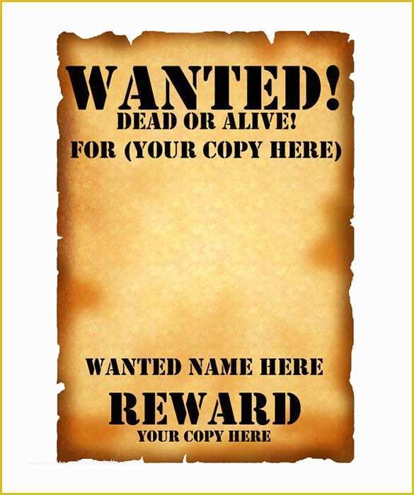 Free Wanted Poster Template Of Wanted Poster Template – 53 Free Printable Word Psd