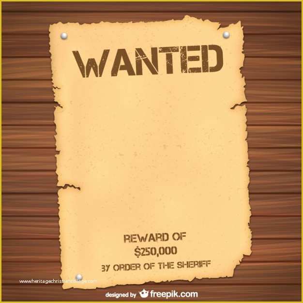 Free Wanted Poster Template Of Wanted Poster Template Vector