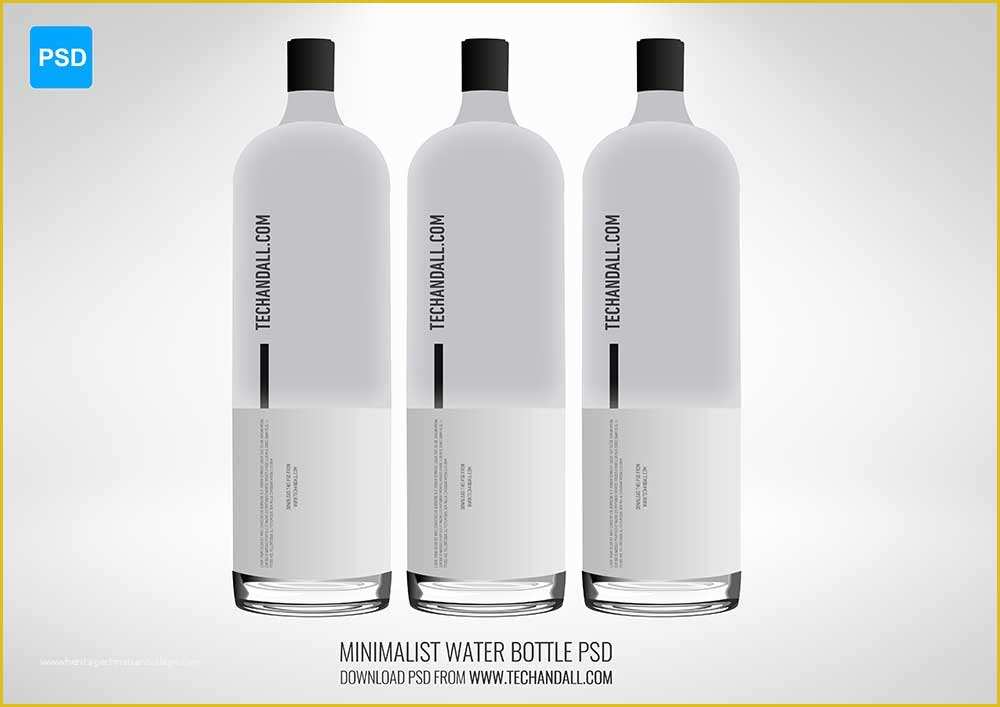 Free Water Bottle Label Template Psd Of Minimalist Water Bottle Mockup