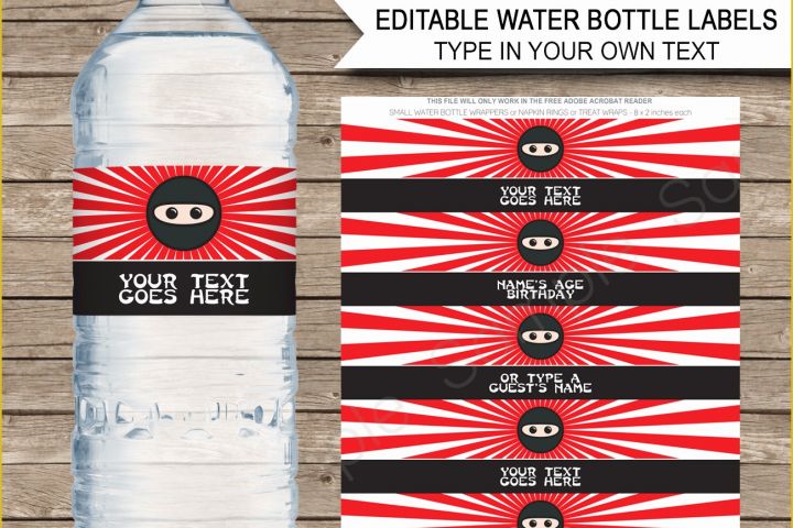 Free Water Bottle Template Printable Of Ninja Water Bottle Labels Template