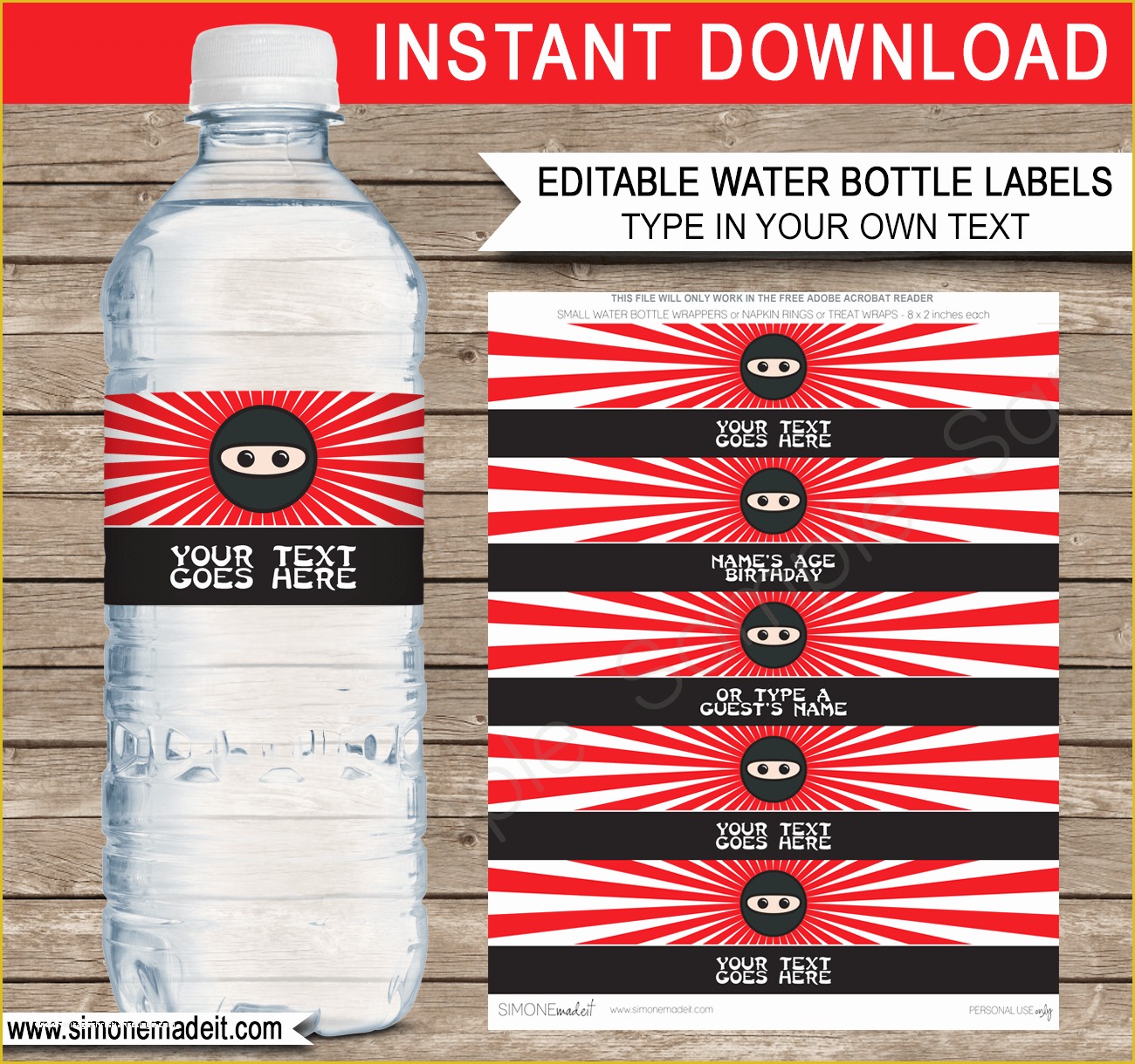 Free Water Bottle Template Printable Of Ninja Water Bottle Labels Template