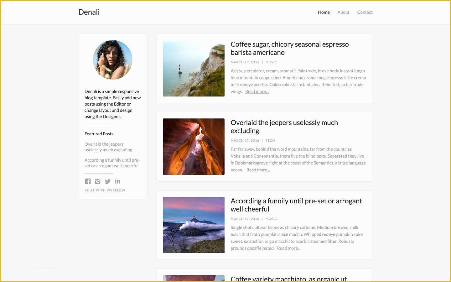 Free Web Blog Template Of Blog Website Templates Available at Webflow