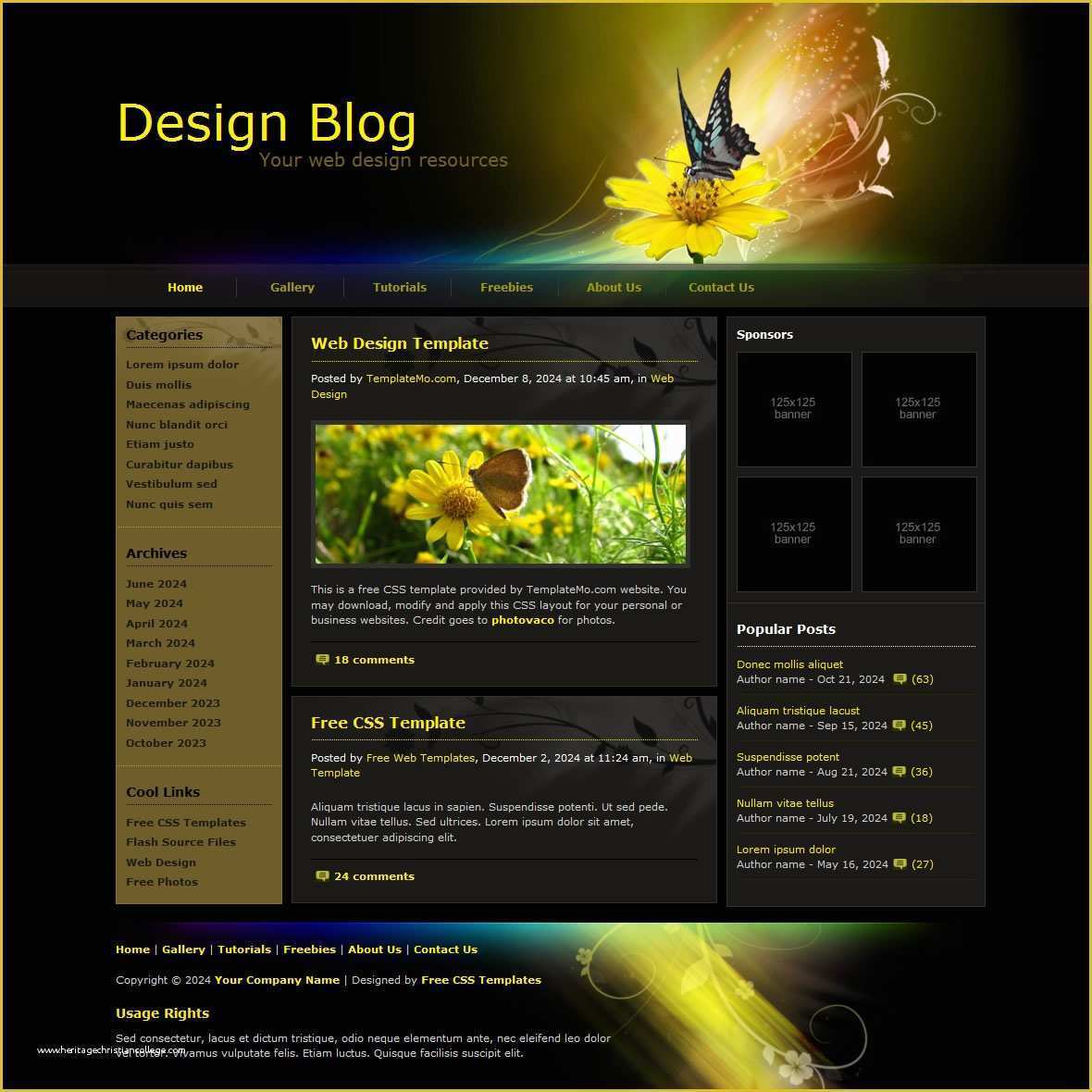 Free Web Blog Template Of Free Template 084 Design Blog