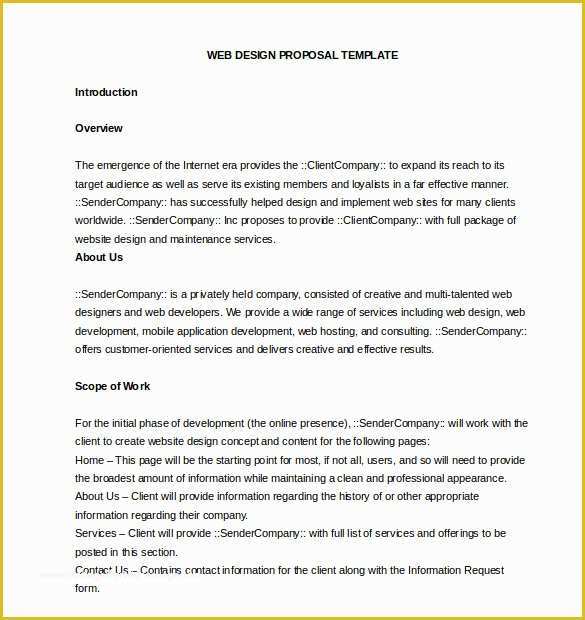 Free Web Design Proposal Template Of 45 Business Proposal Templates Doc Pdf