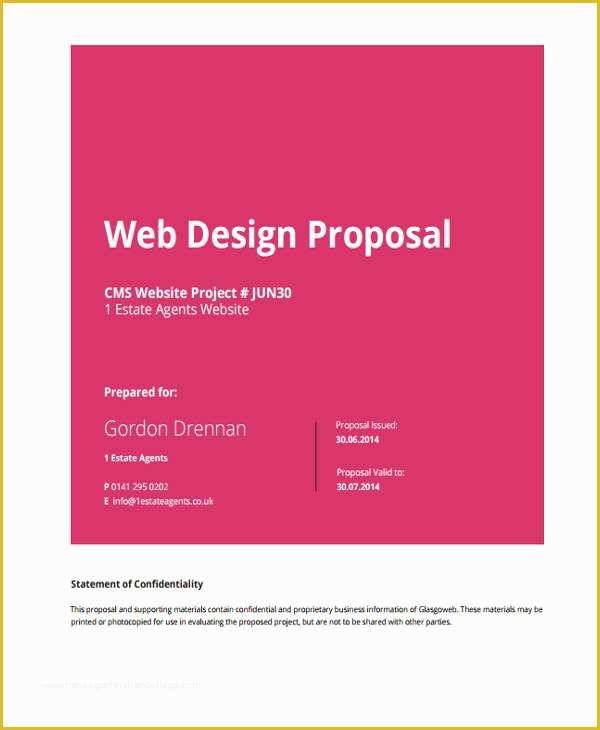 Free Web Design Proposal Template Of 7 Website Design Proposal Templates Word Pdf Pages