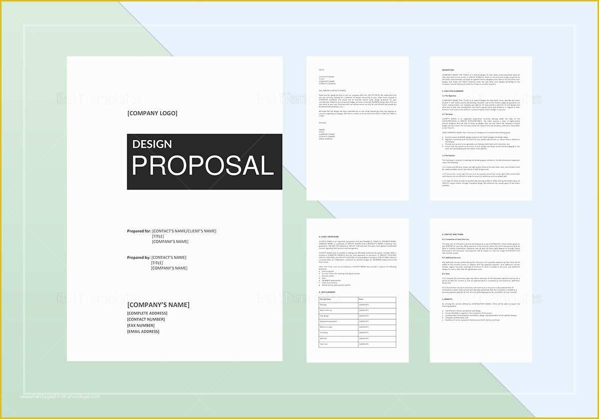 Free Web Design Proposal Template Of Design Proposal Template In Word Google Docs Apple Pages