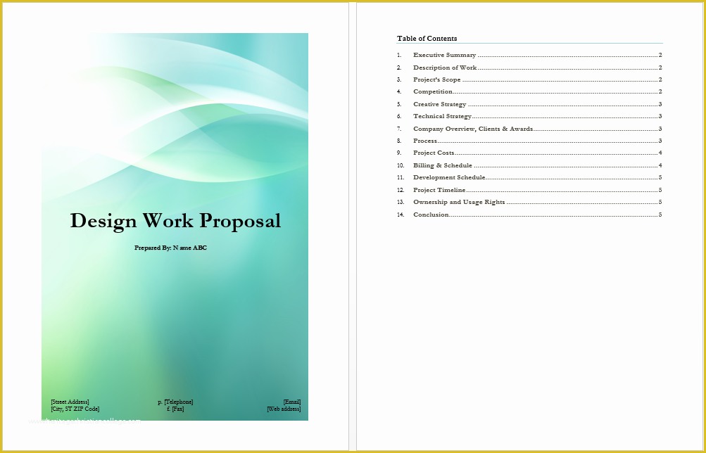 Free Web Design Proposal Template Of Design Work Proposal Template Microsoft Word Templates