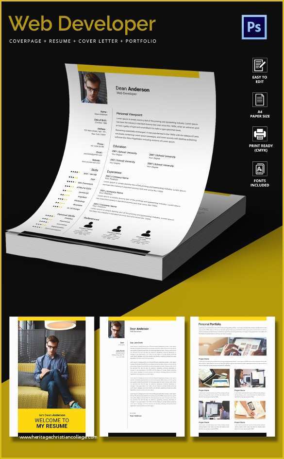 Free Web Developer Portfolio Template Of 51 Creative Resume Templates – Free Psd Eps format