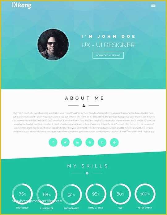 Free Web Developer Portfolio Template Of Free Kong Flat Web Template Psd Titanui