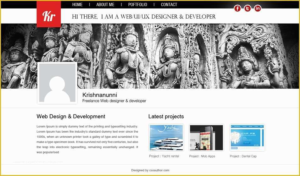 Free Web Developer Portfolio Template Of Web Designer Portfolio Template Psd for Free Download