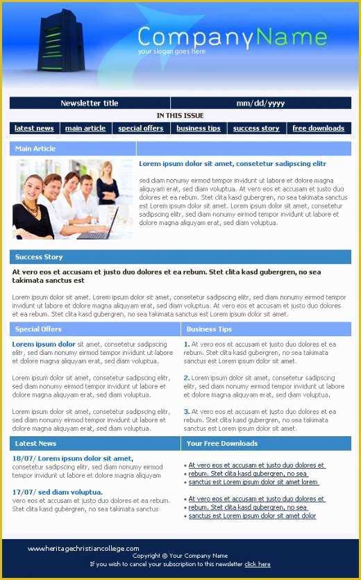 Free Web Newsletter Templates Of Web Hosting Pany Newsletter Template Templatesbox